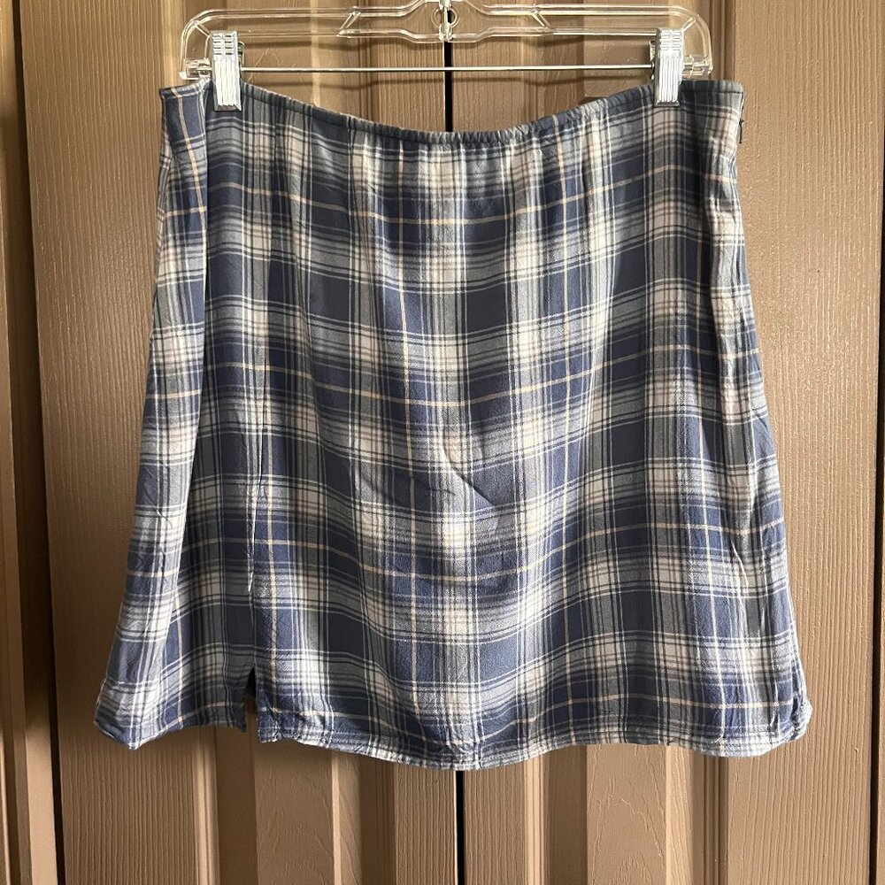 American Eagle Blue Plaid Mini Skirt